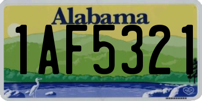 AL license plate 1AF5321