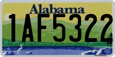 AL license plate 1AF5322