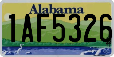 AL license plate 1AF5326