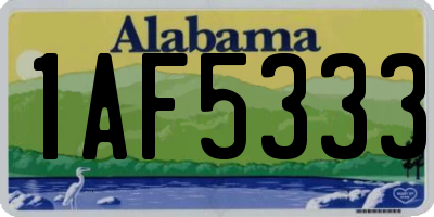 AL license plate 1AF5333