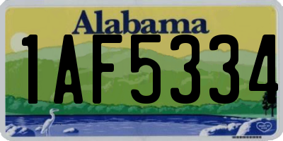 AL license plate 1AF5334