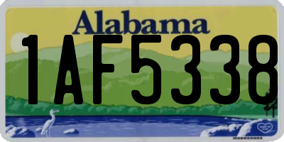 AL license plate 1AF5338