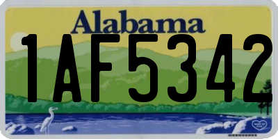 AL license plate 1AF5342
