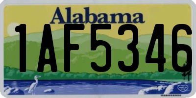 AL license plate 1AF5346