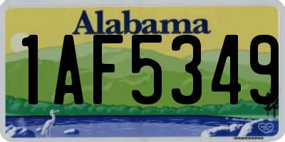 AL license plate 1AF5349