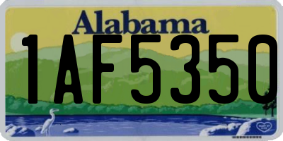 AL license plate 1AF5350