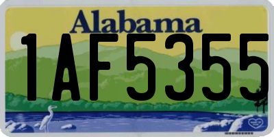 AL license plate 1AF5355