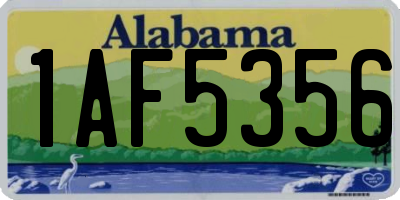 AL license plate 1AF5356