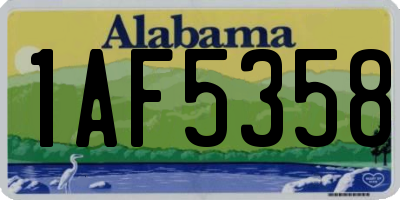 AL license plate 1AF5358