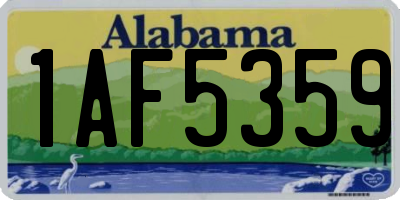 AL license plate 1AF5359
