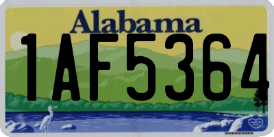 AL license plate 1AF5364