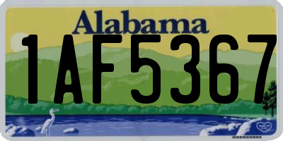 AL license plate 1AF5367