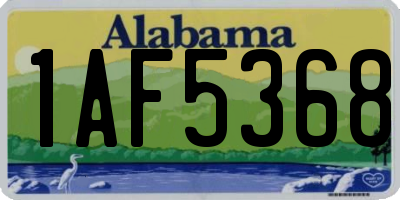 AL license plate 1AF5368