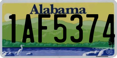 AL license plate 1AF5374
