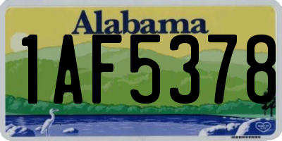 AL license plate 1AF5378