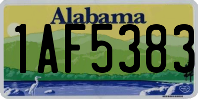 AL license plate 1AF5383