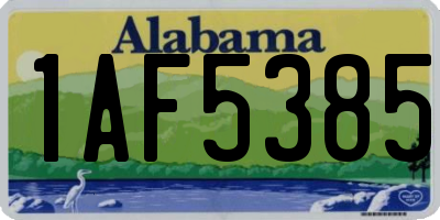 AL license plate 1AF5385