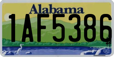 AL license plate 1AF5386