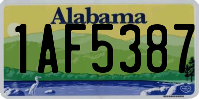 AL license plate 1AF5387