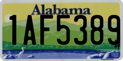 AL license plate 1AF5389