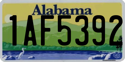 AL license plate 1AF5392