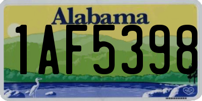 AL license plate 1AF5398