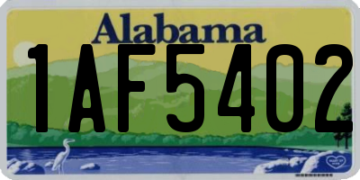 AL license plate 1AF5402