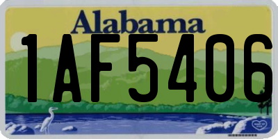 AL license plate 1AF5406