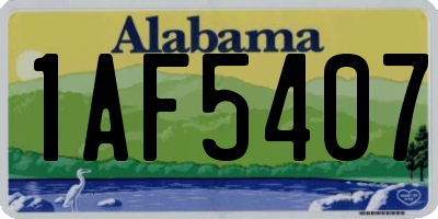 AL license plate 1AF5407