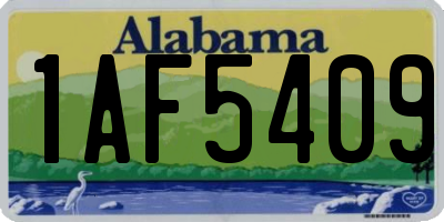 AL license plate 1AF5409