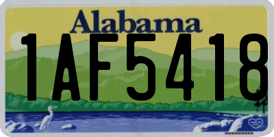 AL license plate 1AF5418