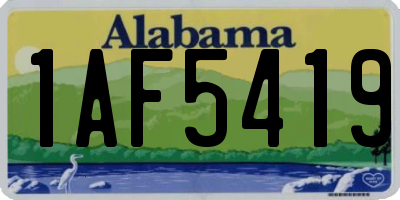 AL license plate 1AF5419
