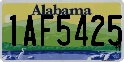 AL license plate 1AF5425