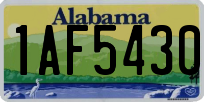 AL license plate 1AF5430