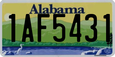AL license plate 1AF5431