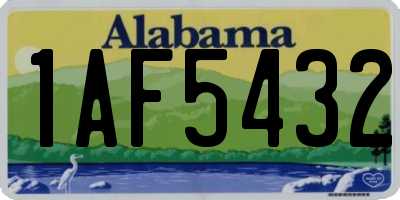 AL license plate 1AF5432