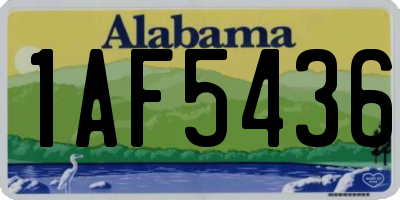 AL license plate 1AF5436