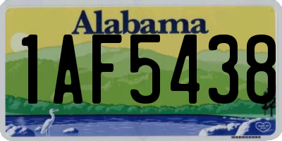 AL license plate 1AF5438