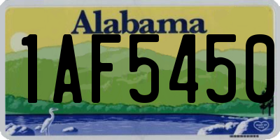 AL license plate 1AF5450