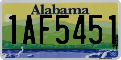 AL license plate 1AF5451