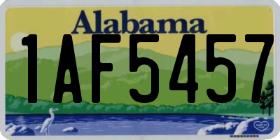 AL license plate 1AF5457