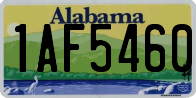 AL license plate 1AF5460