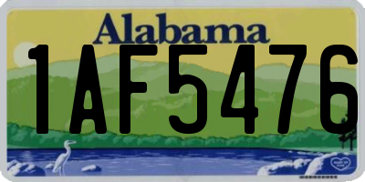 AL license plate 1AF5476