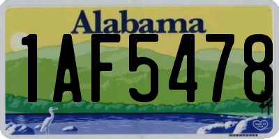 AL license plate 1AF5478