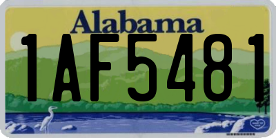 AL license plate 1AF5481