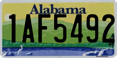 AL license plate 1AF5492