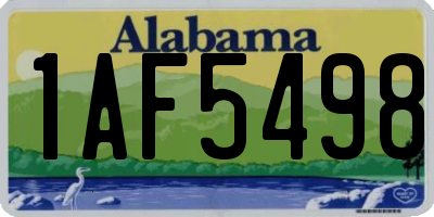 AL license plate 1AF5498