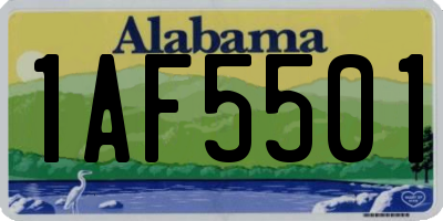 AL license plate 1AF5501