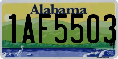 AL license plate 1AF5503