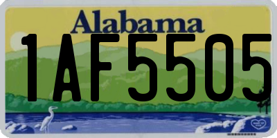 AL license plate 1AF5505